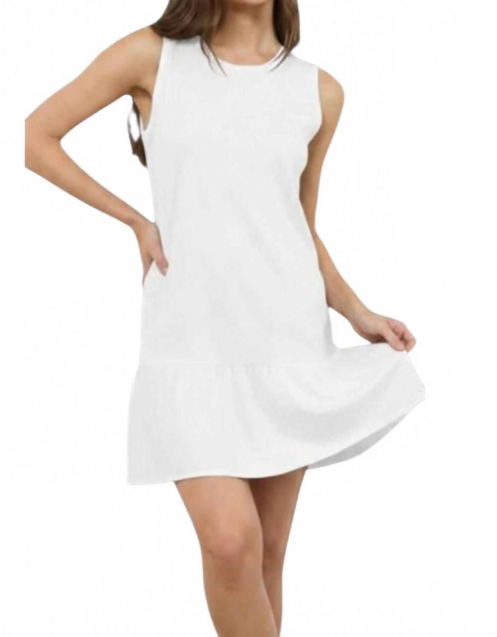 NEW LAMADE daisy heavy slub dress in white